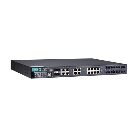 MOXA PT-7528-8SSC-16TX-4GSFP-HV-HV Managed Rackmount Ethernet Switch