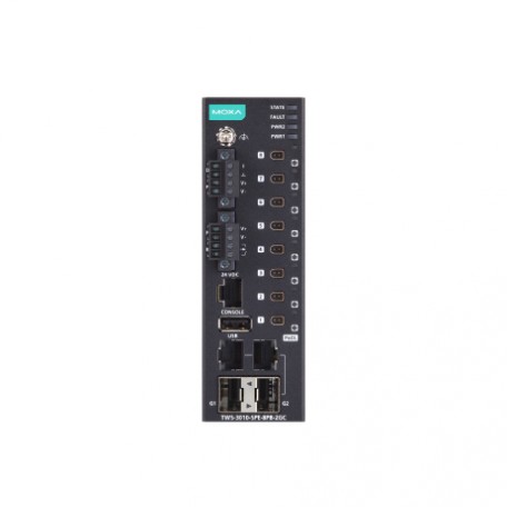 MOXA TWS-3010-SPE-8PB-2GC-T Two-Wire Ethernet Switch